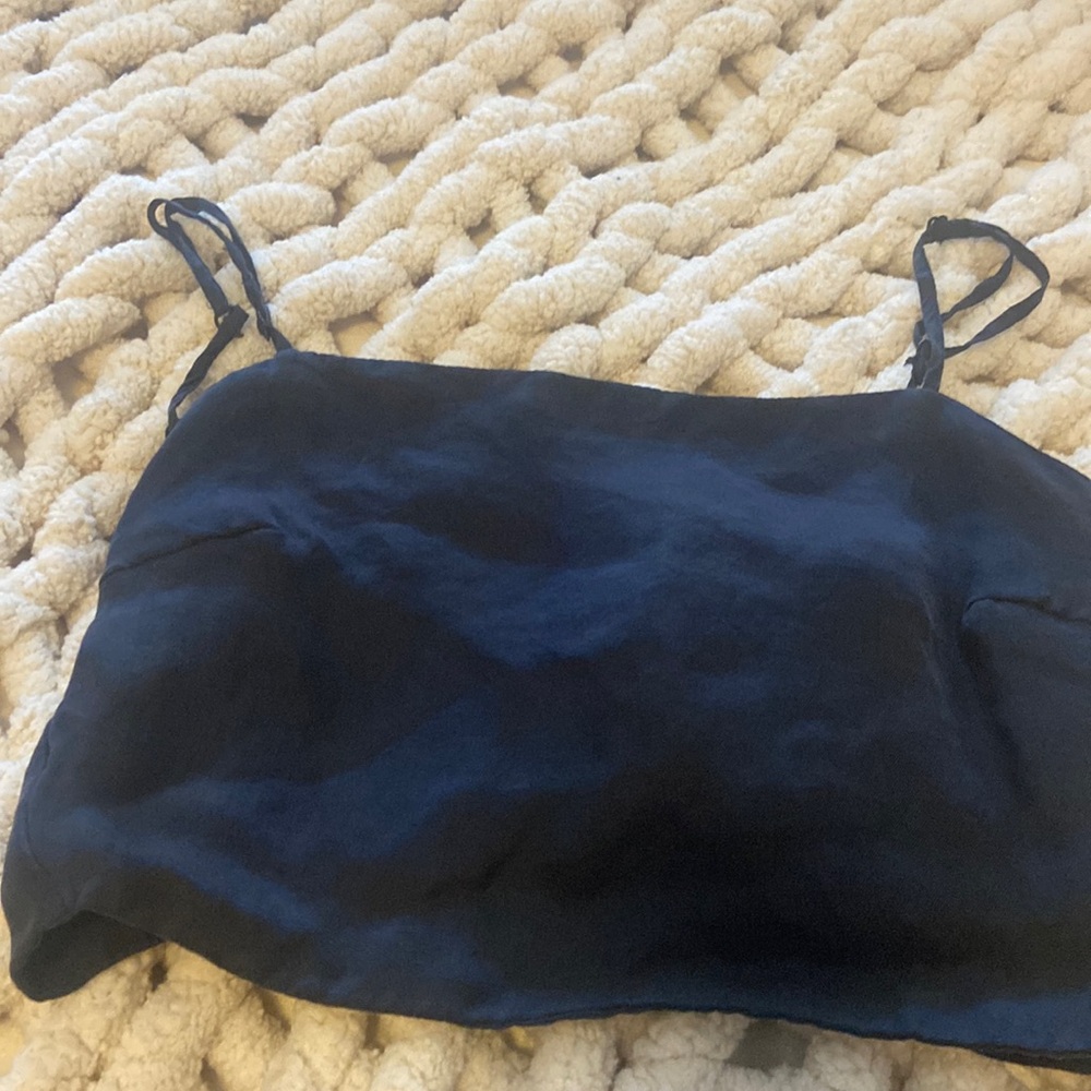 black zara tie back top